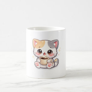 Cadeau pour amateur de café et chat mignon - Tasse