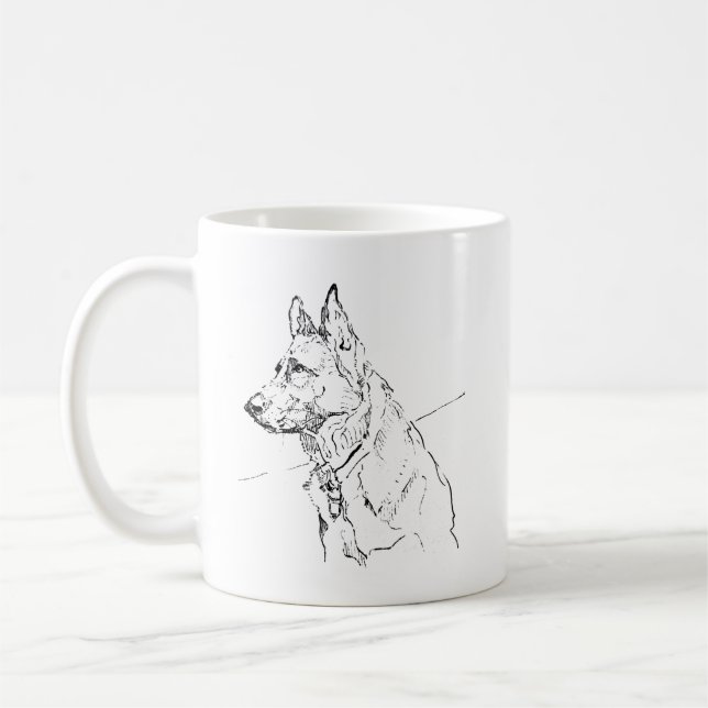 Cadeau pour amateur de chiens, Mug à café Berger A (Gauche)