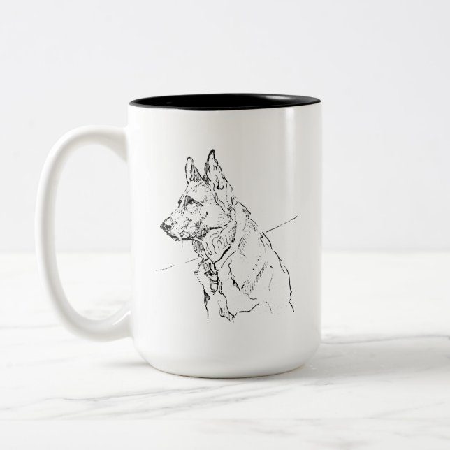 Cadeau pour amateur de chiens, Mug à café Berger A (Gauche)