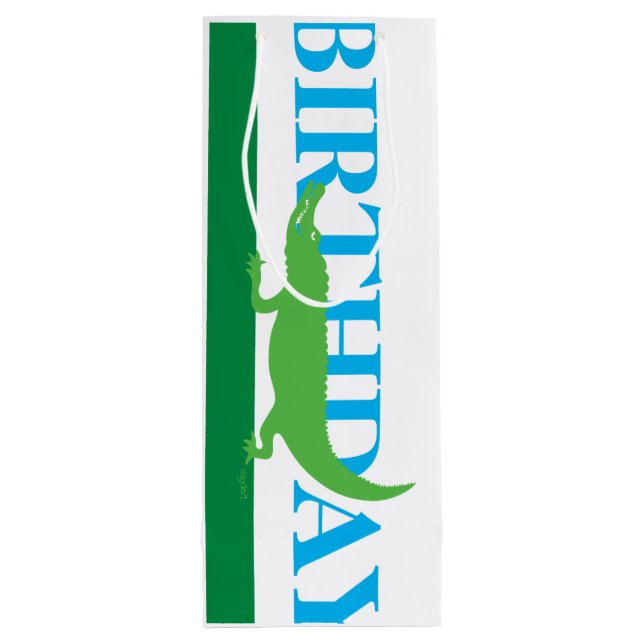 Cadeau Pour Bouteille Alligator Anniversaire Sac à vin (Dos)