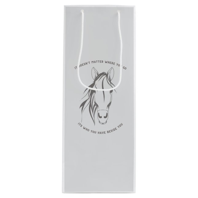 Cadeau Pour Bouteille Citation de cheval sac de vin graphique (Devant)