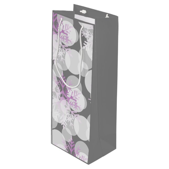 Cadeau Pour Bouteille Étoiles de neige - Blanc, Turquoise, Violet - Sac  (Devant Angle)