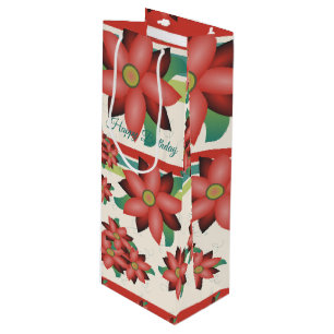 Cadeau Pour Bouteille Joli sac à vin fleuri