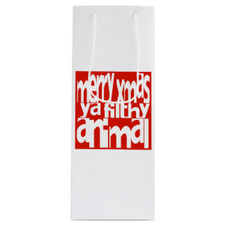Cadeau Pour Bouteille Joyeux Xmas Ya Filthy Animal Xmas Vin Sac fourre-t