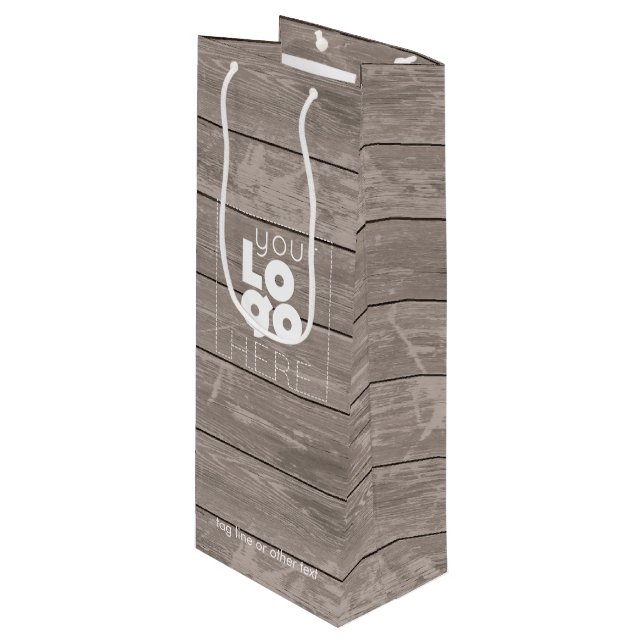 Cadeau Pour Bouteille Logo de l'entreprise personnalisée Sac à vin en bo (Devant Angle)