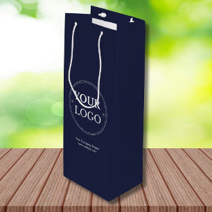 Cadeau Pour Bouteille Logo personnalisé Sac d'affaires bleu marine
