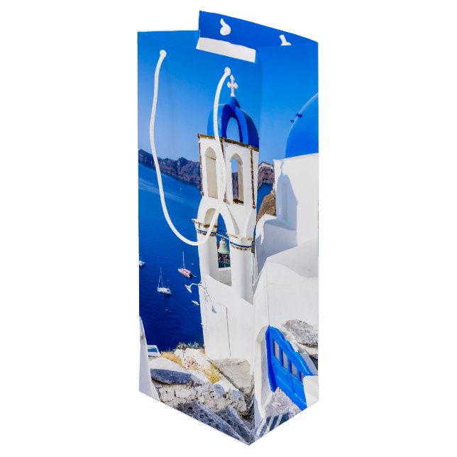 Cadeau Pour Bouteille Merci sac en papier Oia Santorini  (Dos Angle)