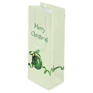 Cadeau Pour Bouteille Ornement Boule Verte Sac Vin Noël Personnalisé