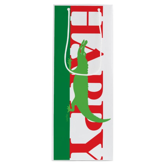 Cadeau Pour Bouteille Sac à vin Alligator (Devant)