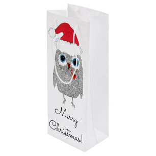 Cadeau Pour Bouteille Sac à vin de Noël Chouette mignonne et colorée