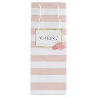 Sac à vin personnalisé Pink Strike & Blush Peony