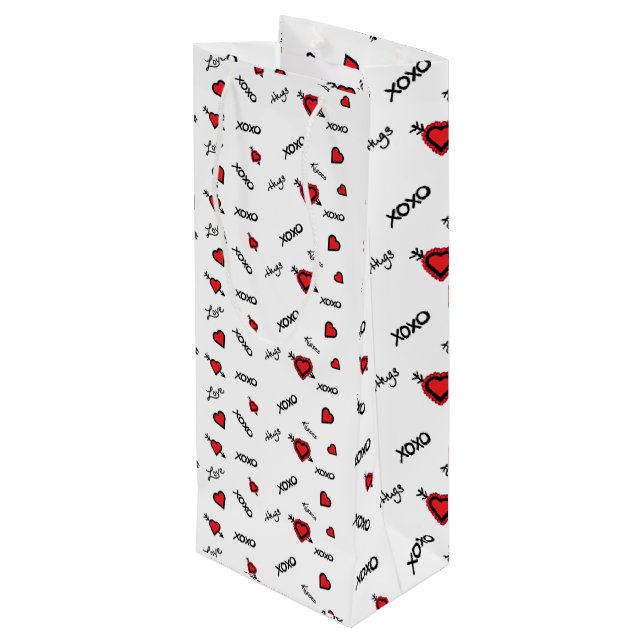Cadeau Pour Bouteille Sac à vin XOXO (Dos Angle)