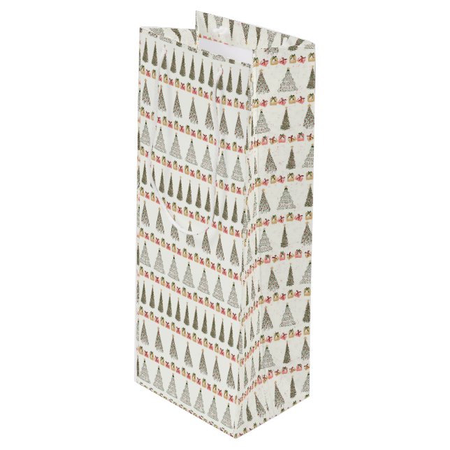 Cadeau Pour Bouteille Sac de vin de Noël (Devant Angle)