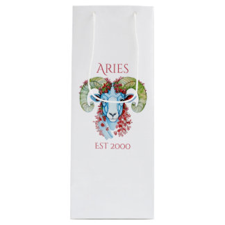 Cadeau Pour Bouteille Sac personnalisé année florale Bélier