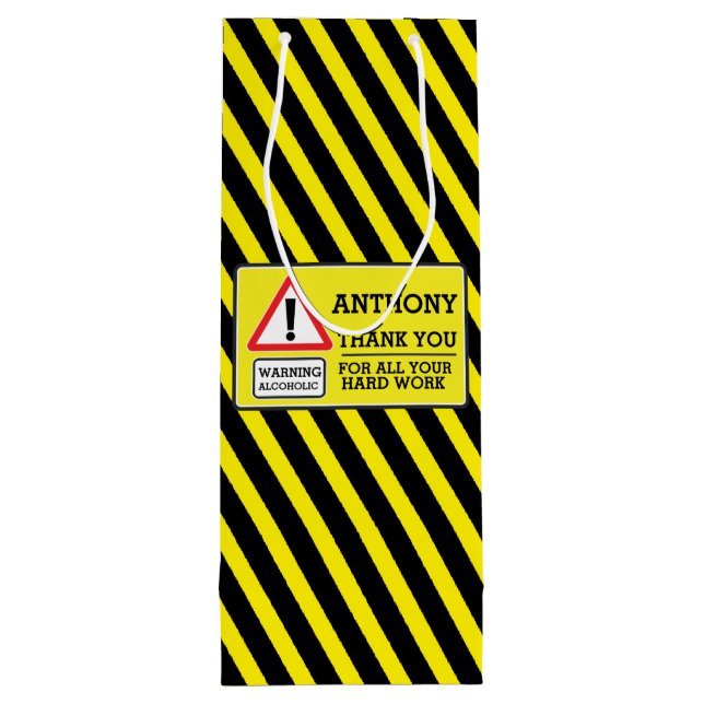 Cadeau Pour Bouteille Travailleurs merci chéron signe sac à vin (Dos)