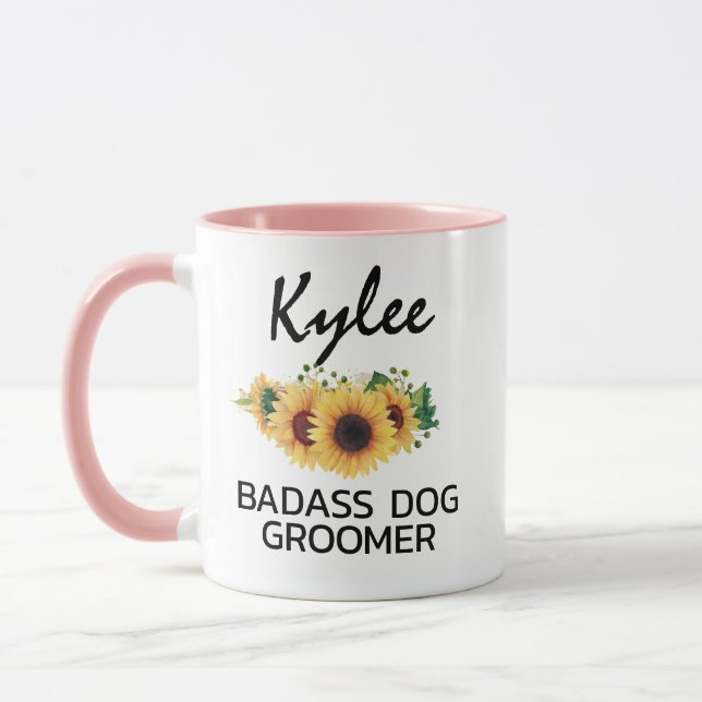 Cadeau Pour Chien Groomer Chien Groomer Mug Floral (Gauche)