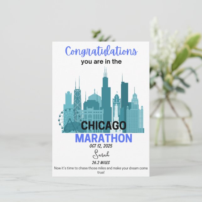 Cadeau pour coureur accepté au Marathon de Chicago (Debout devant)