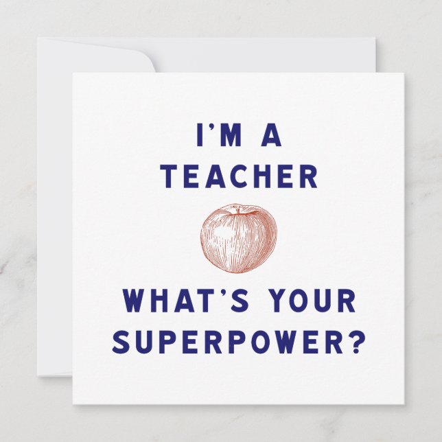 Cadeau pour Enseignant Pomme Superpuissant Éducate (Devant)