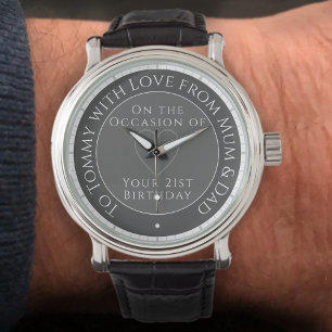 Cadeau pour Fils sur sa montre d'anniversaire 21st
