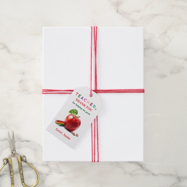 Cadeau pour l'enseignant - Étiquette de cadeau ave (Avec de la ficelle)