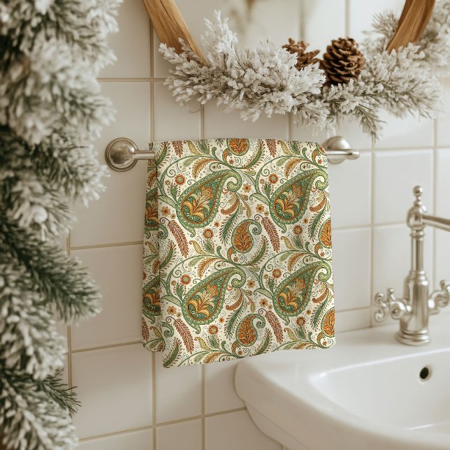 Cadeau pour les grands-parents Accent de bain bohè (Gift for Elders Earthy Boho Paisley Bath Accent)