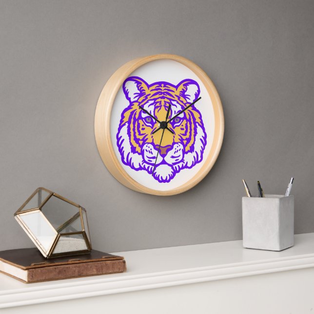 Cadeau pour lui ou son horloge murale des tigres d (Bureau)