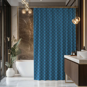 Cadeau pour lui Rideau de Douche à Carreaux Bleu e