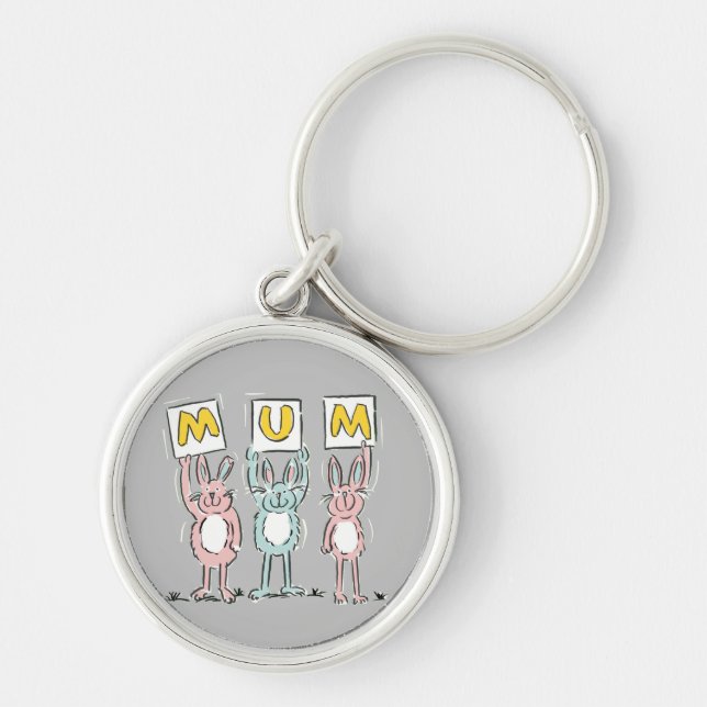 Cadeau pour maman porte-clés design lapins amusant (Devant)