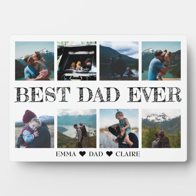 Cadeau Pour Papa Photo Collage Plaque Avec Eau (Devant)
