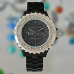 Cadeau pour partenaire. 60e anniversaire montre ca<br><div class="desc">Montre-cadeau pour Partner le jour de son anniversaire. Montre spéciale avec inscription. 60e anniversaire cadeau. Watch a l'inscription plus le message "With Love". Aussi le nom de chaque partenaire. Face de montre noire.</div>