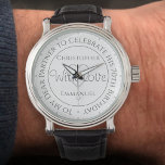 Cadeau pour partenaire sur sa montre d'anniversair<br><div class="desc">Montre-cadeau pour Partner le jour de son anniversaire. Montre spéciale avec inscription. 70e anniversaire cadeau. Watch a l'inscription plus le message "With Love". Aussi le nom de chaque partenaire. Face de montre blanche.</div>