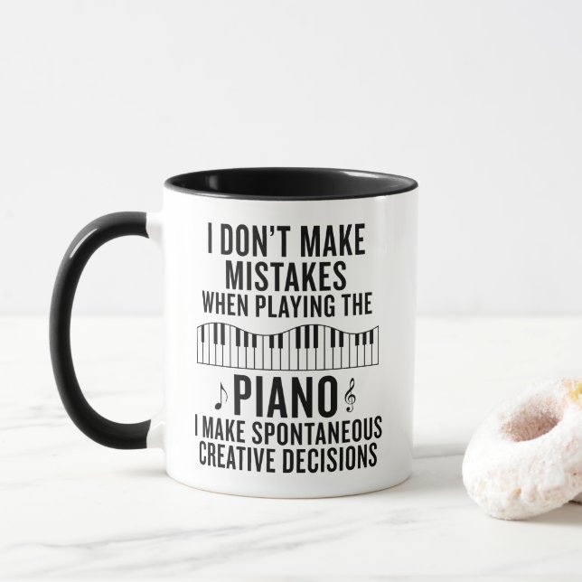 Cadeau pour professeur de piano Mug de piano drôle (Avec donut)