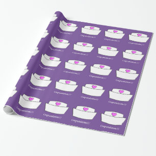 Cadeau Pourpre de casquette d'infirmière de papier