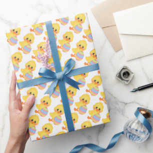 Cadeau Poussin de Pâques et papier d'emballage d'oeufs