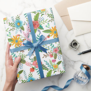 Cadeau Première Communion Florale Papier à envelopper