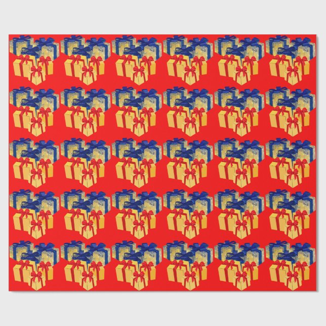 Cadeau Présente du papier d'enrobage rouge (Plat)