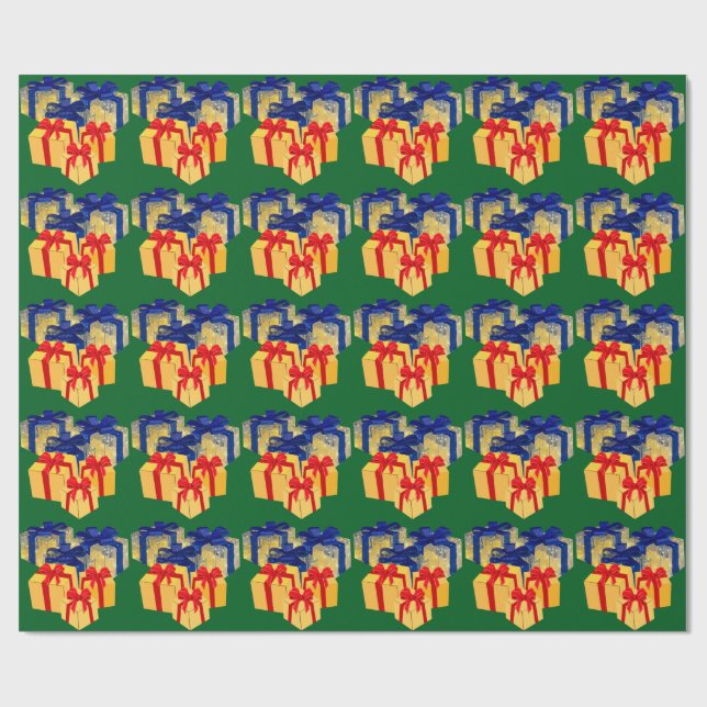 Cadeau Présente le papier d'emballage vert (Plat)