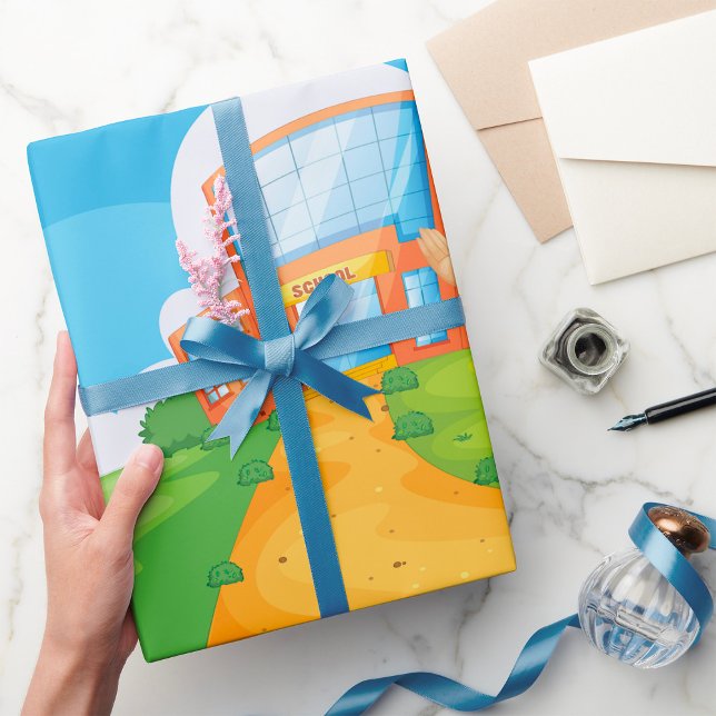 Cadeau Professeur à l'école emballant du papier (Créateur téléchargé)