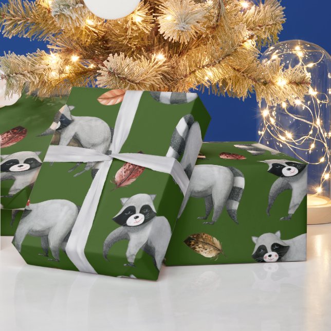 Cadeau Raccoons de Noël | Papier écolo (Vacances)