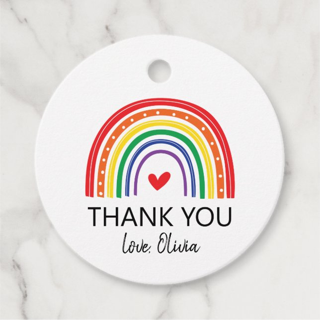 Cadeau Rainbow Birthday Merci Favoriser les étiquettes (Devant)