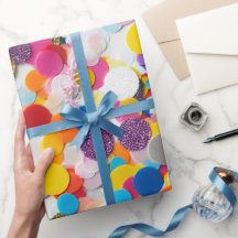 Rainbow Confetti papier d'enveloppement d'annivers