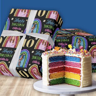 Cadeau Rainbow Name Joyeux papier d'enveloppement d'anniv