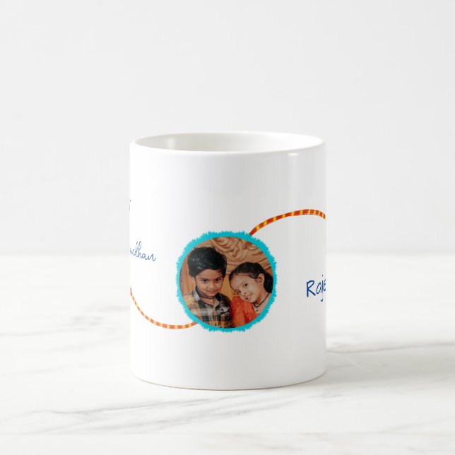 Cadeau Raksha bandhan avec photo, mug Rakhi/ Rakhr (Centre)