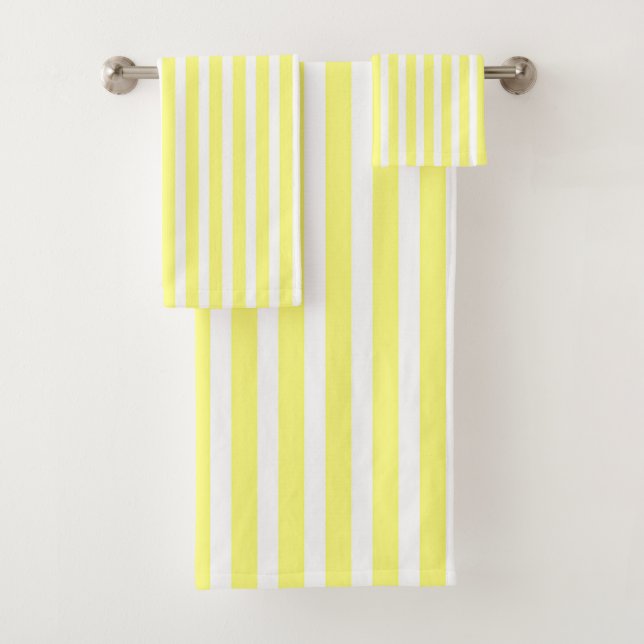 Cadeau rayé jaune et blanc  (En situation)