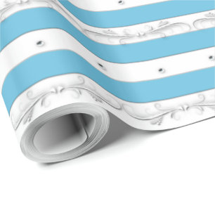 Cadeau Rayure d'Aqua avec le papier d'emballage