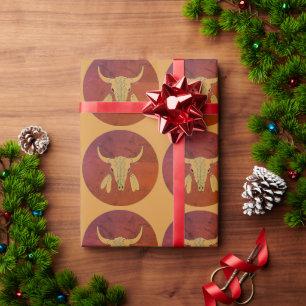 Cadeau Red Ghost Dance Buffalo papier d'emballage mat