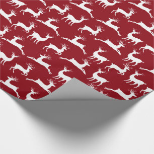 Cadeau Reindeer Rouge blanc Papier d'enveloppement de Noë