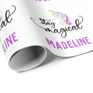 Cadeau Restez magique Papier d'emballage Unicorne