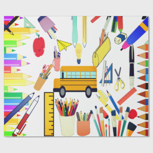 Cadeau Retour À L'École Papier D'Enveloppement Pour Les M