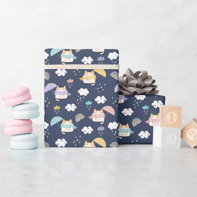 Cadeau Retrait de papier Motif confortable Rainy Day (Baby Shower)